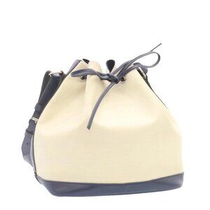 LOUIS VUITTON Epi Petit Noe Bicolor Shoulder Bag White Navy M40881 LV Auth 23256